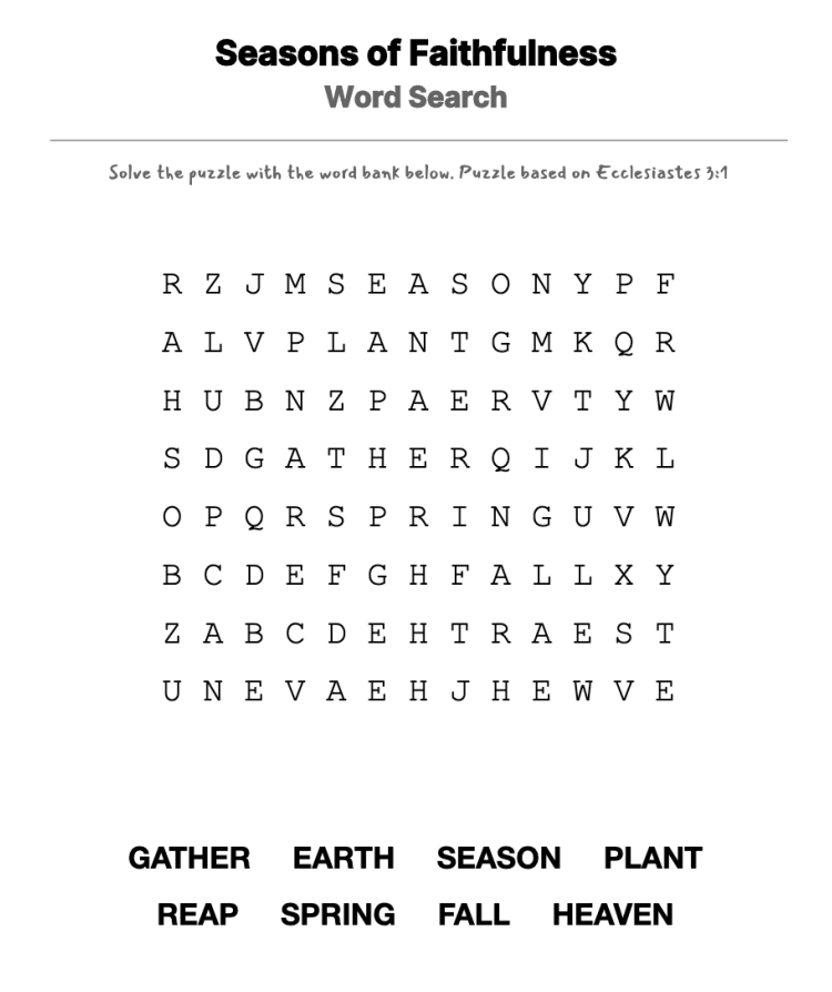 Is It Spring Yet? word-search